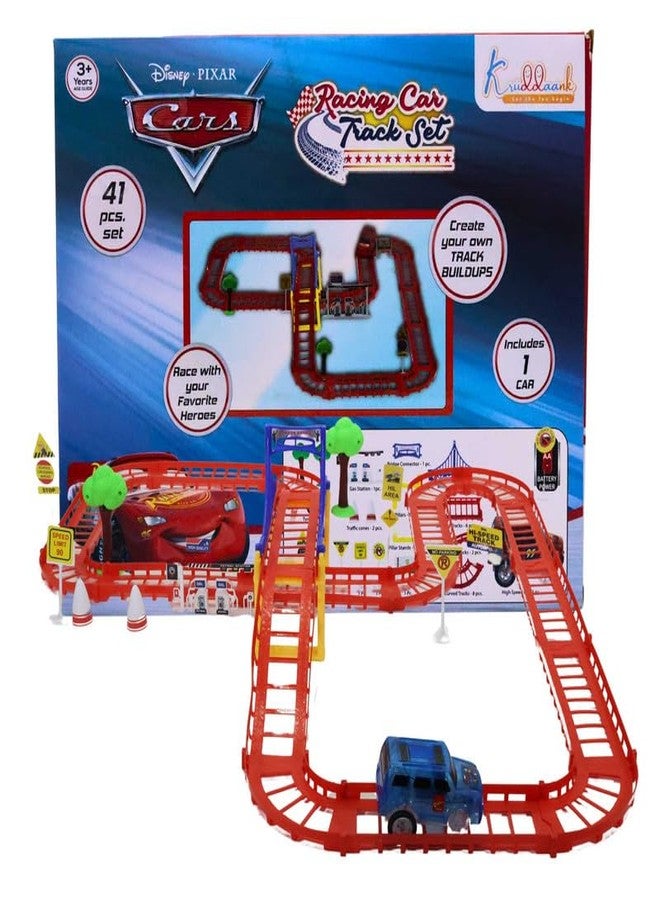 Kriiddaank Disney Theme Cars Mini Track - Portable Track Toy | Diecast Metal Toy Car | Realistic Miniature Collectible for Kids | 41 Pieces - Image 1